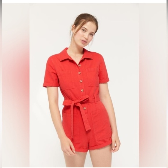 Urban Outfitters Pants - Urban Outfitters Scarlet Button-Up Romper